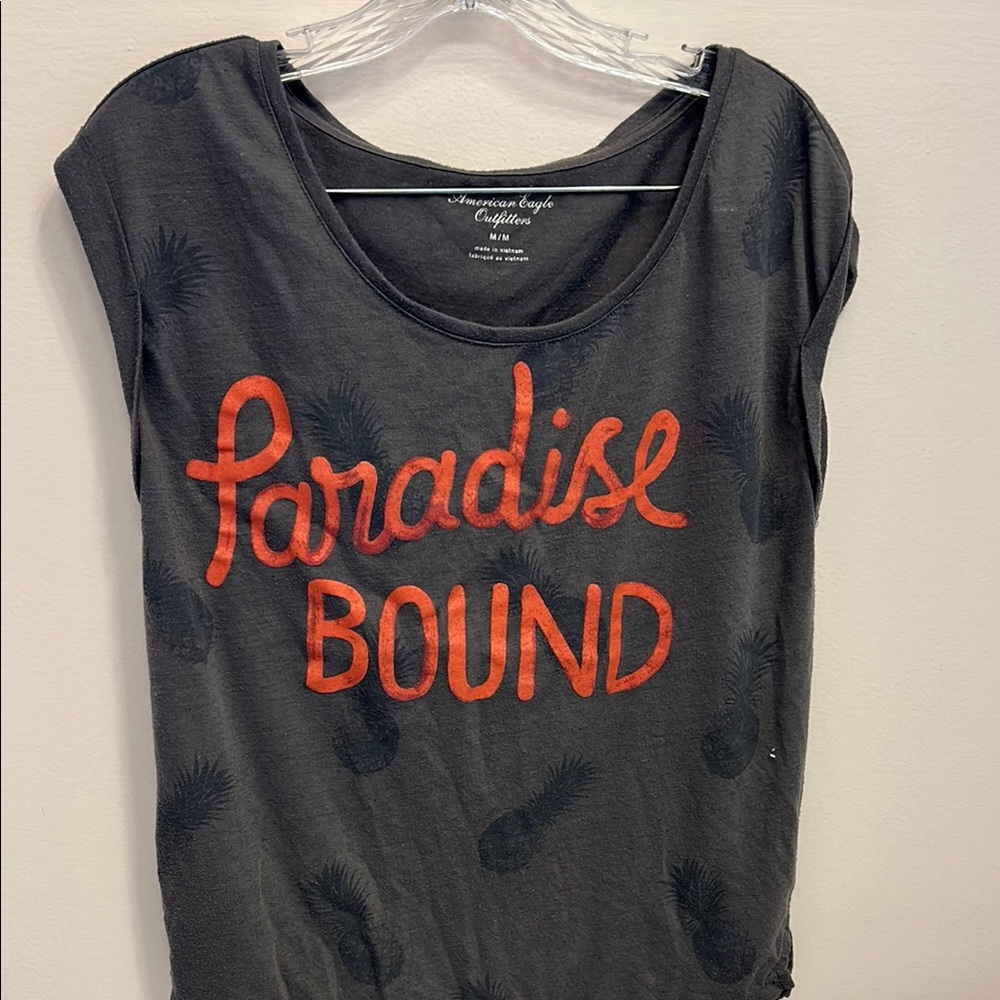 American Eagle Outfitters Women's Black Paradise Bound Tee